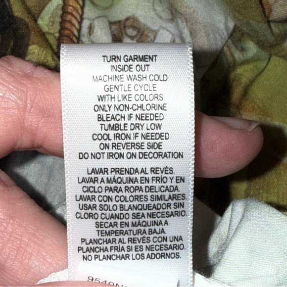 Rebecca Malone Western Horse Wild West Graphic Tunic Top Sheer Long Sleeve L - Picture 7 of 8